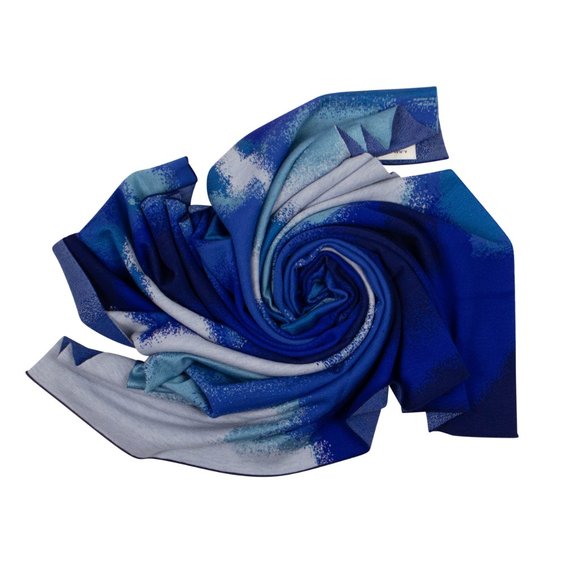 A_Plan_Application Blue Wool Jacquard Scarf Size O/S $1225